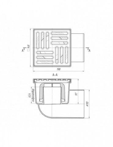 Трап ANIplast з горизонтальним випуском 110 мм, з решіткою 15х15 см TА1112EU | купити | SilverGoose.com.ua.com.ua