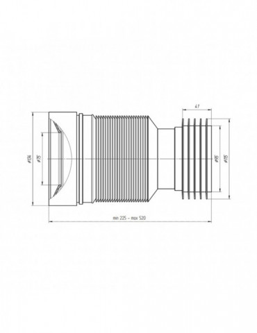 Гофра для унітаза ANIplast D-110 мм 230-500 мм К828R | купити | SilverGoose.com.ua.com.ua