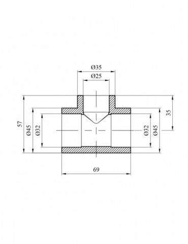 Трійник перехідний PPR Rozma 32х25х32 мм | купити | SilverGoose.com.ua.com.ua