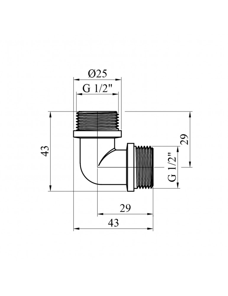 Кутник посилений LexLine 1/2" ЗЗ нікель НК0113-Вн | купити | SilverGoose.com.ua.com.ua
