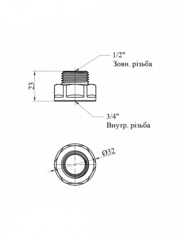 Перехідник посилений LexLine 3/4"х1/2" ВЗ нікель НК0603-Вн | купити | SilverGoose.com.ua.com.ua