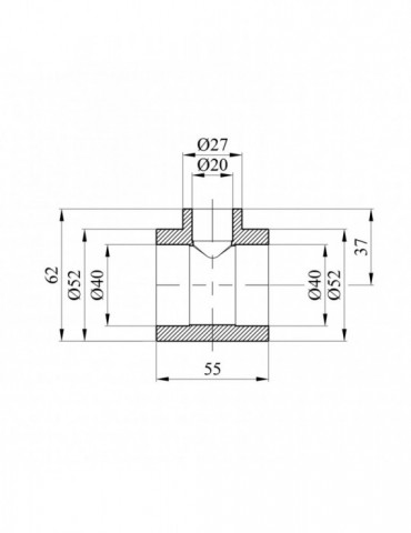 Трійник перехідний PPR Rozma 40х20х40 мм | купити | SilverGoose.com.ua.com.ua