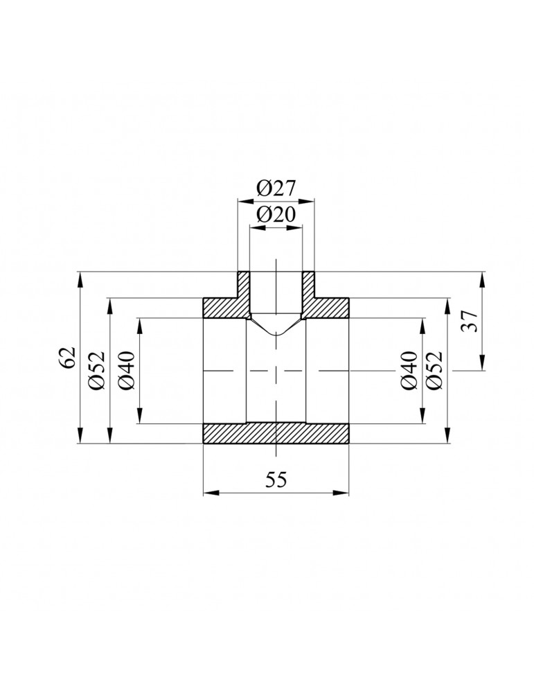 Трійник перехідний PPR Rozma 40х20х40 мм | купити | SilverGoose.com.ua.com.ua