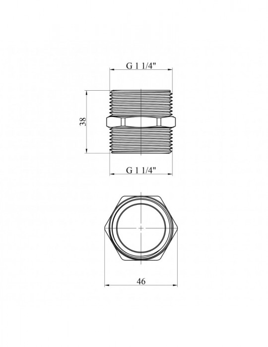 Ніпель посилений LexLine 1 1/4" ЗЗ нікель НК0516-Вн | купити | SilverGoose.com.ua.com.ua
