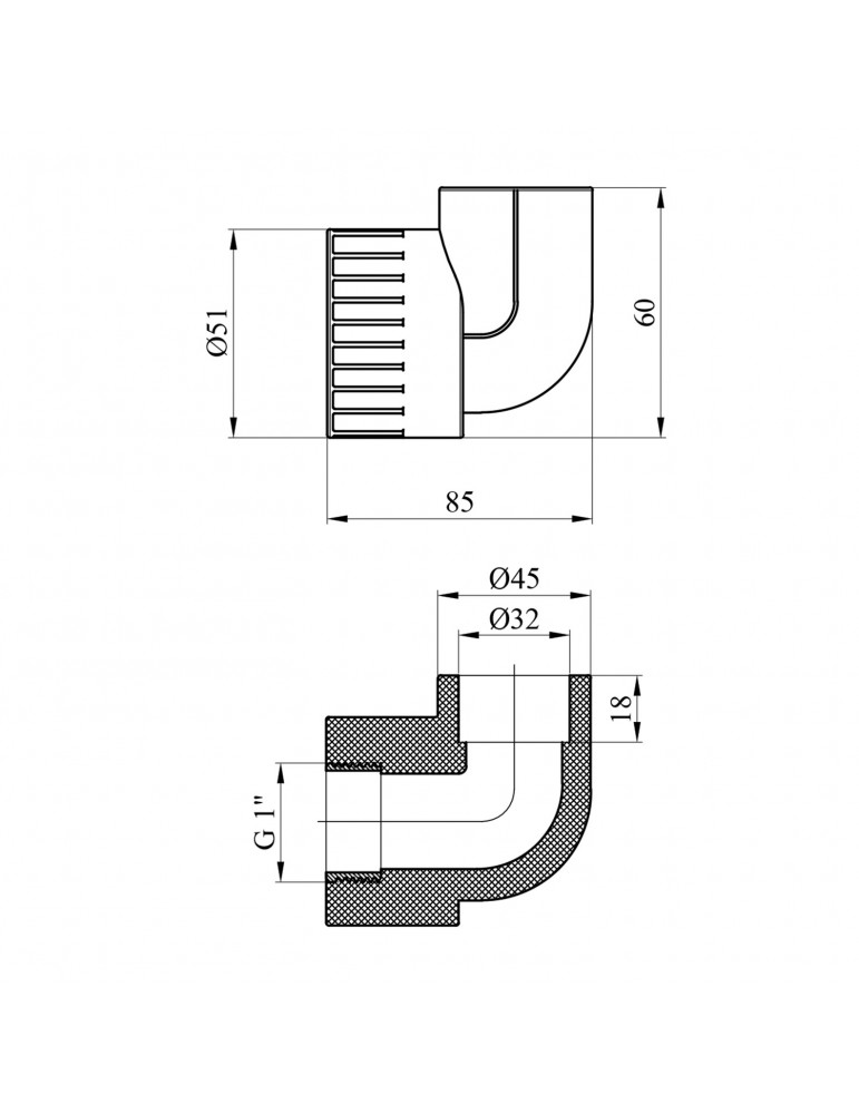 Коліно PPR Rozma 32x1" РВ | купити | SilverGoose.com.ua.com.ua