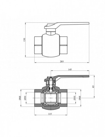 Кран кульовий PPR Rozma 50 мм | купити | SilverGoose.com.ua.com.ua
