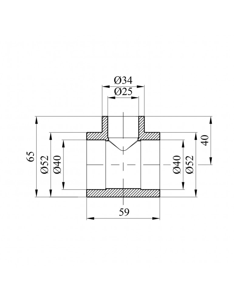 Трійник перехідний PPR Rozma 40х25х40 мм | купити | SilverGoose.com.ua.com.ua