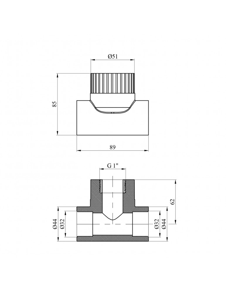 Трійник PPR Rozma 32x1" РВ | купити | SilverGoose.com.ua.com.ua