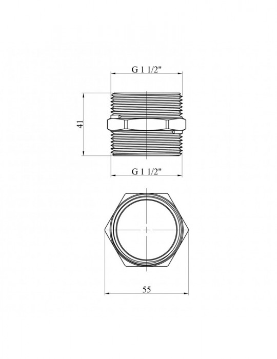 Ніпель посилений LexLine 1 1/2" ЗЗ латунний УК0526-В | купити | SilverGoose.com.ua.com.ua