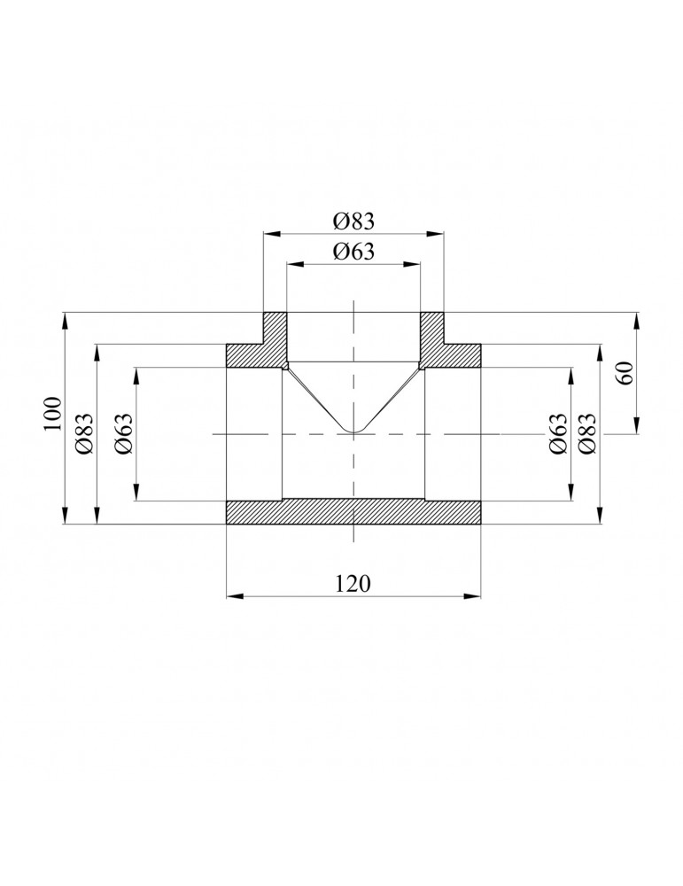 Трійник PPR Rozma 63 мм | купити | SilverGoose.com.ua.com.ua