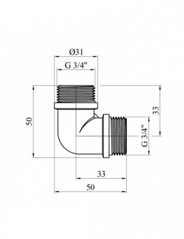 Кутник посилений LexLine 3/4" ЗЗ нікель НК0132-Вн | купити | SilverGoose.com.ua.com.ua