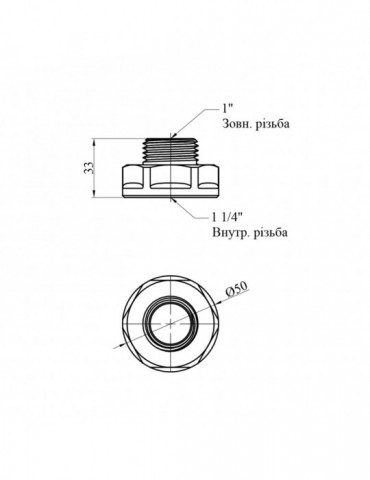 Перехідник посилений LexLine 1 1/4"х1" ВЗ латунний УК0605-В | купити | SilverGoose.com.ua.com.ua