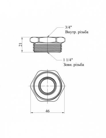 Футорка посилена LexLine 1 1/4"х3/4" ЗВ нікель НК0711-Вн | купити | SilverGoose.com.ua.com.ua