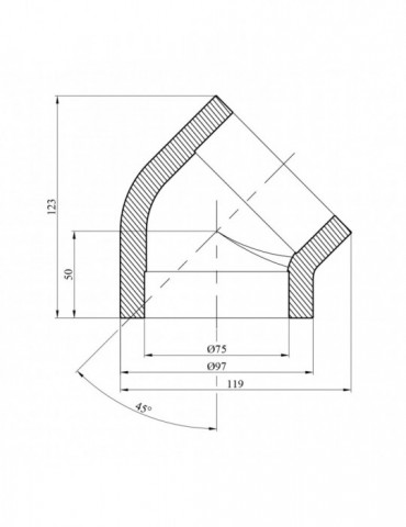Коліно 45° PPR Rozma 75 мм | купити | SilverGoose.com.ua.com.ua