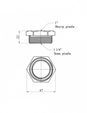 Футорка посилена LexLine 1 1/4"х1" ЗВ нікель НК0712-Вн | купити | SilverGoose.com.ua.com.ua