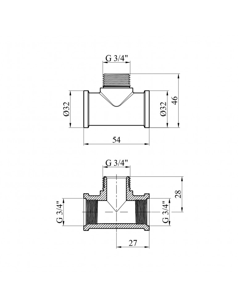 Трійник посилений LexLine 3/4" ВЗВ нікель НК0663-Вн | купити | SilverGoose.com.ua.com.ua