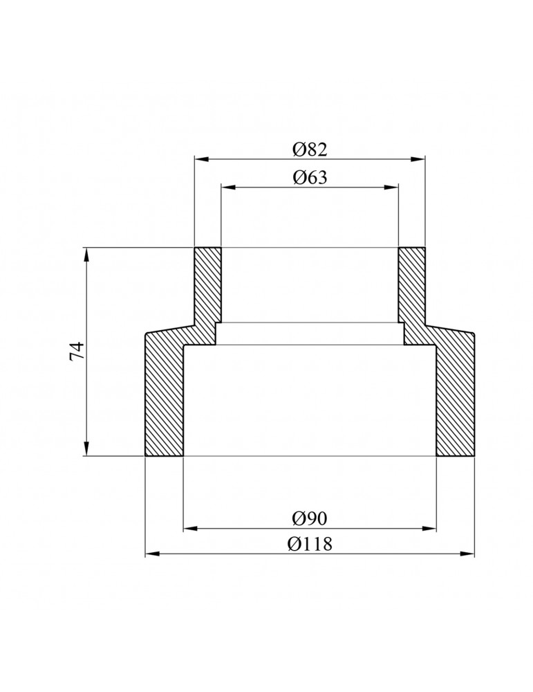 Муфта редукційна PPR Rozma 90х63 мм | купити | SilverGoose.com.ua.com.ua