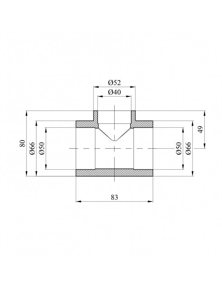 Трійник перехідний PPR Rozma 50х40х50 мм | купити | SilverGoose.com.ua.com.ua