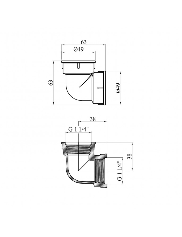 Кутник посилений LexLine 1 1/4" ВВ нікель НК0123-Вн | купити | SilverGoose.com.ua.com.ua