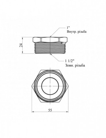 Футорка посилена LexLine 1 1/2"х1" ЗВ нікель НК0722-Вн | купити | SilverGoose.com.ua.com.ua