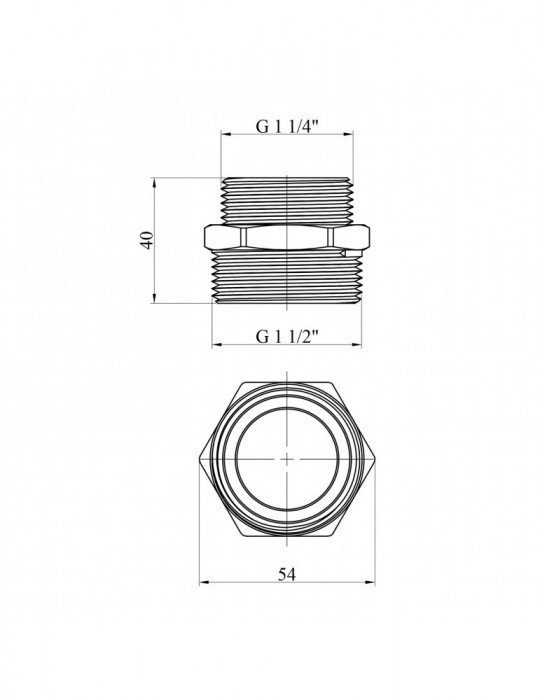 Ніпель перехідний посилений LexLine 1 1/2"х1 1/4" ЗЗ нікель НК0522-Вн | купити | SilverGoose.com.ua.com.ua