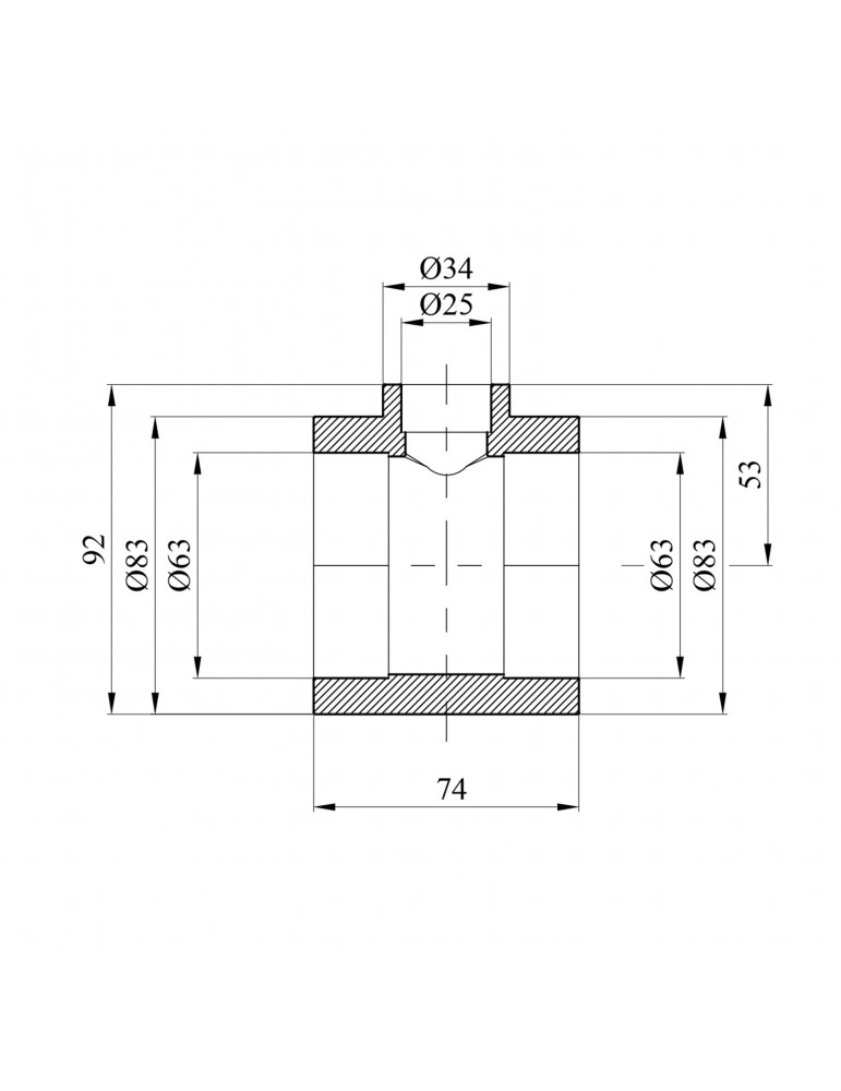 Трійник перехідний PPR Rozma 63х25х63 мм | купити | SilverGoose.com.ua.com.ua