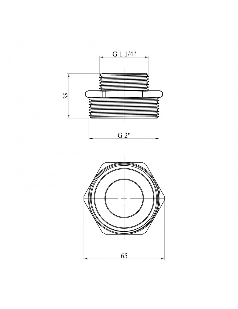 Ніпель перехідний посилений LexLine 2"х1 1/4" ЗЗ латунний УК0519-В | купити | SilverGoose.com.ua.com.ua
