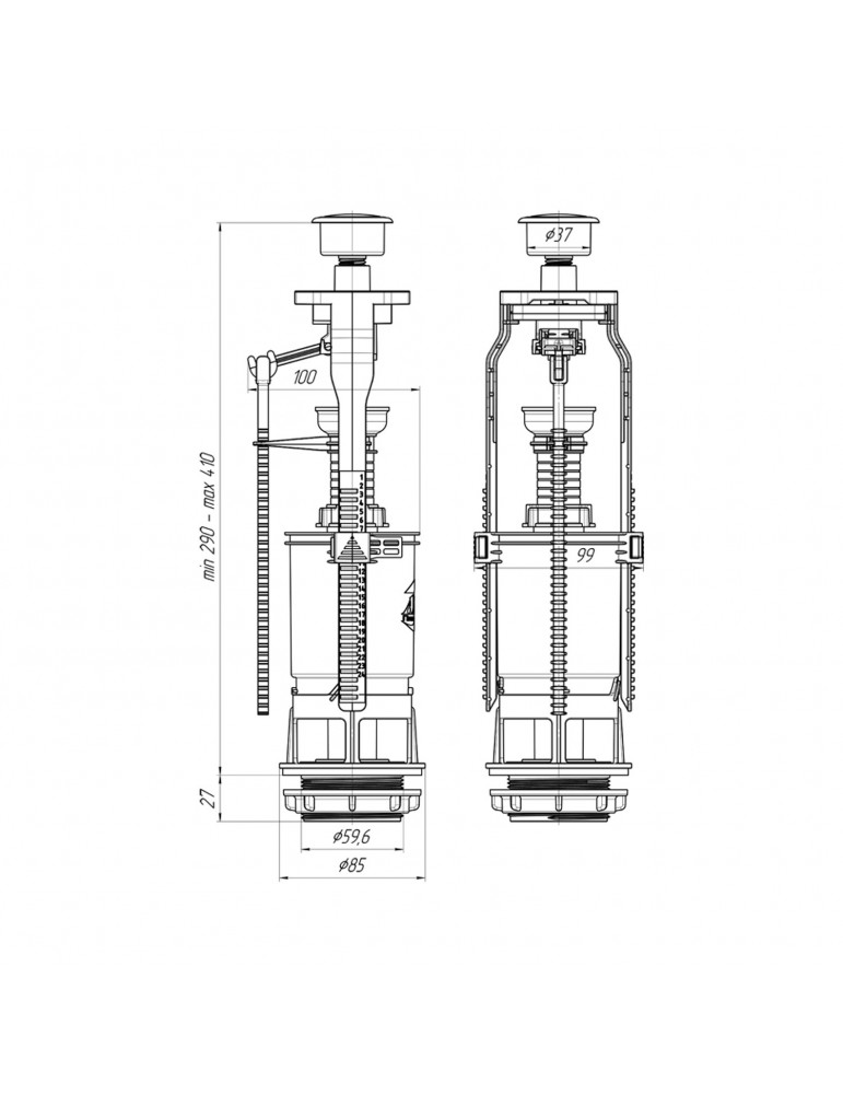 Наливний клапан для бачка унітаза ANIplast без клапана WC7030MEU | купити | SilverGoose.com.ua.com.ua