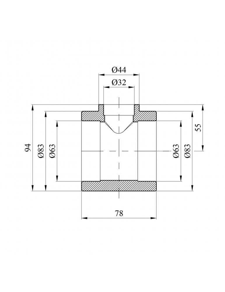 Трійник перехідний PPR Rozma 63х32х63 мм | купити | SilverGoose.com.ua.com.ua