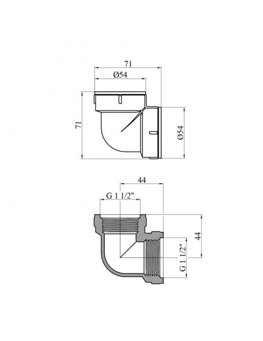 Кутник посилений LexLine 1 1/2" ВВ нікель НК0117-Вн | купити | SilverGoose.com.ua.com.ua