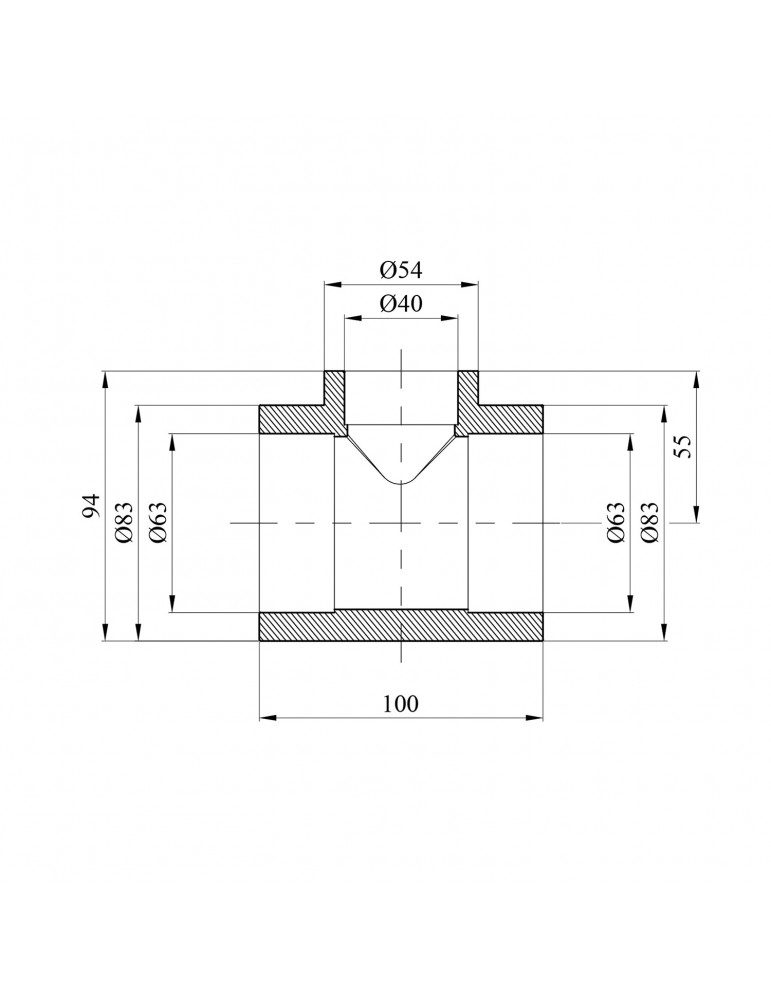 Трійник перехідний PPR Rozma 63х40х63 мм | купити | SilverGoose.com.ua.com.ua