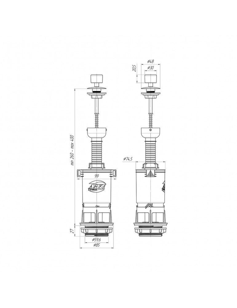 Наливний клапан для бачка унітаза ANIplast без клапана WC7040MEU | купити | SilverGoose.com.ua.com.ua