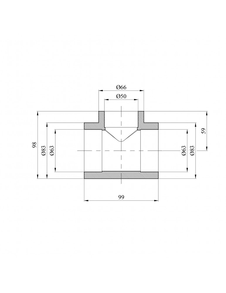 Трійник перехідний PPR Rozma 63х50х63 мм | купити | SilverGoose.com.ua.com.ua