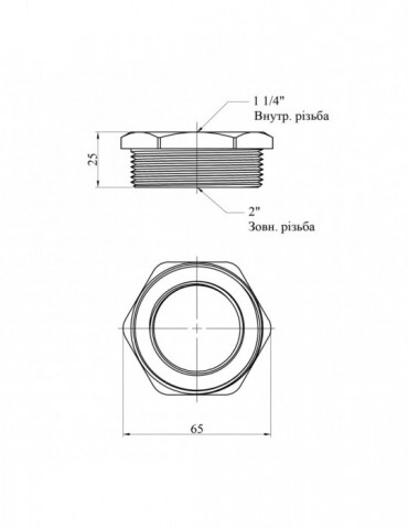 Футорка посилена LexLine 2"х1 1/4" ЗВ латунна УК0727-В | купити | SilverGoose.com.ua.com.ua
