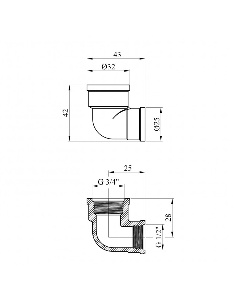 Кутник перехідний посилений LexLine 3/4"х1/2" ВВ нікель НК0112-Вн | купити | SilverGoose.com.ua.com.ua