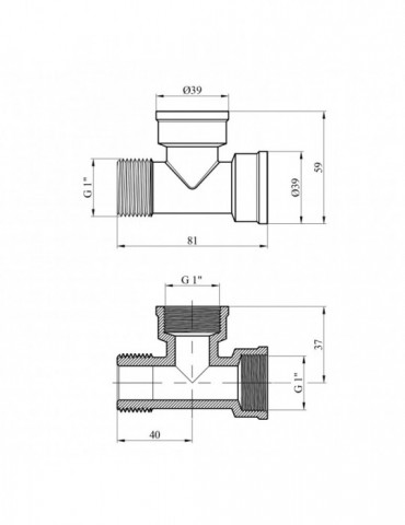 Трійник посилений LexLine 1" ВВЗ нікель НК0230-Вн | купити | SilverGoose.com.ua.com.ua