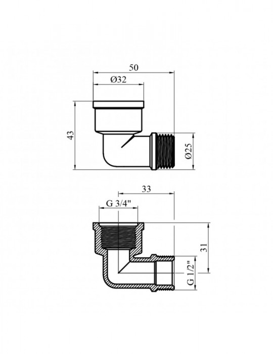 Кутник перехідний посилений LexLine 3/4"х1/2" ВЗ нікель НК0104-В  | купити | SilverGoose.com.ua.com.ua