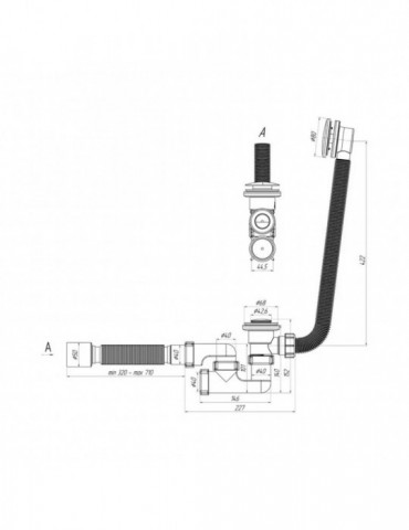 Сифон для ванної ANIplast 1 1/2"х50 мм з системою Сlick-Сlack, з ревізією ЕC255-ЕC255SEU | купити | SilverGoose.com.ua.com.ua