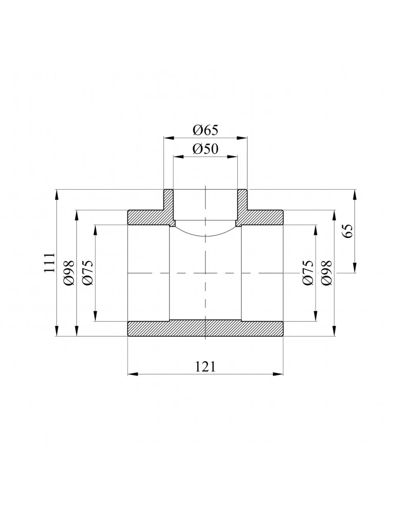 Трійник перехідний PPR Rozma 75х50х75 мм | купити | SilverGoose.com.ua.com.ua