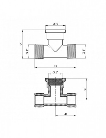 Трійник посилений LexLine 1" ЗВЗ латунний УК0233-В | купити | SilverGoose.com.ua.com.ua