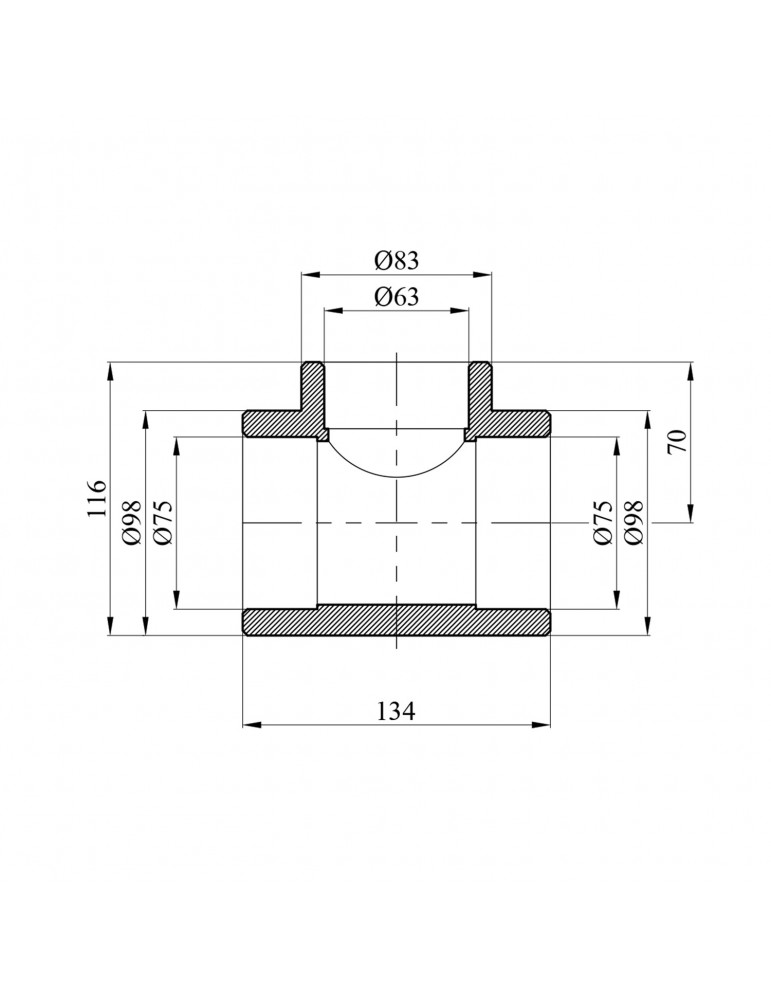 Трійник перехідний PPR Rozma 75х63х75 мм | купити | SilverGoose.com.ua.com.ua