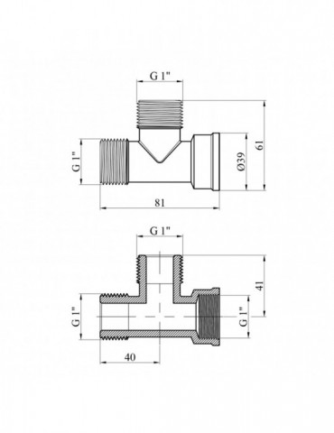 Трійник посилений LexLine 1" ЗЗВ латунний УК0231-В | купити | SilverGoose.com.ua.com.ua