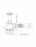 Сифон для раковини ANIplast з литим випуском 70 мм, з гнучкою трубою 40х40/50 мм С0515EU | купити | SilverGoose.com.ua.com.ua