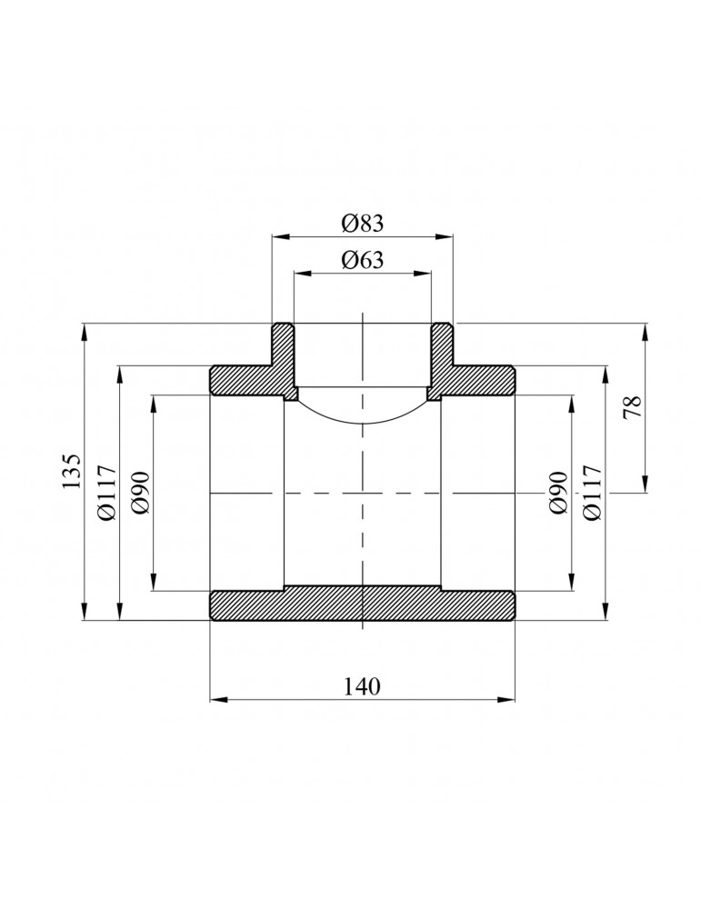 Трійник перехідний PPR Rozma 90х63х90 мм | купити | SilverGoose.com.ua.com.ua