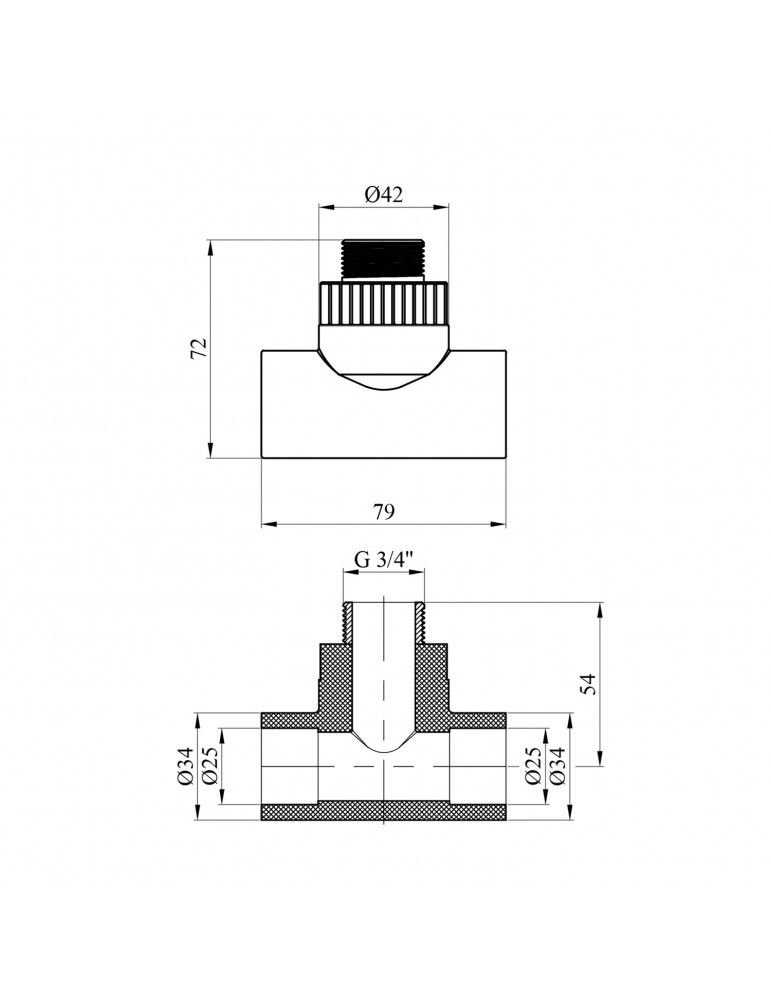 Трійник PPR Rozma 25x3/4" РЗ | купити | SilverGoose.com.ua.com.ua