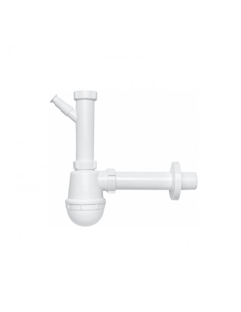 Сифон для кухонної мийки KronoPlast 1 1/2''х40 мм без випуску, з відводом для пральної машини та прямою трубою SM10020002 | купи