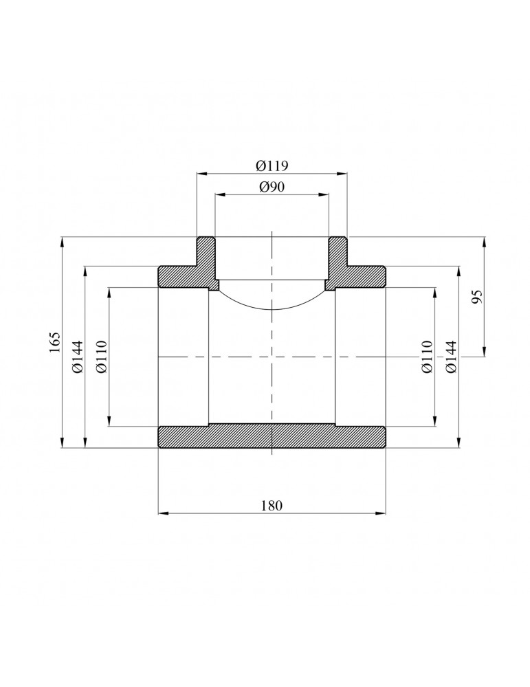 Трійник перехідний PPR Rozma 110х90х110 мм | купити | SilverGoose.com.ua.com.ua