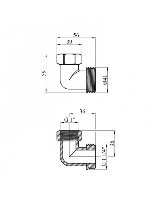 Кутник перехідний посилений LexLine 1 1/4"х1" ЗВ латунний УК0133-В | купити | SilverGoose.com.ua.com.ua
