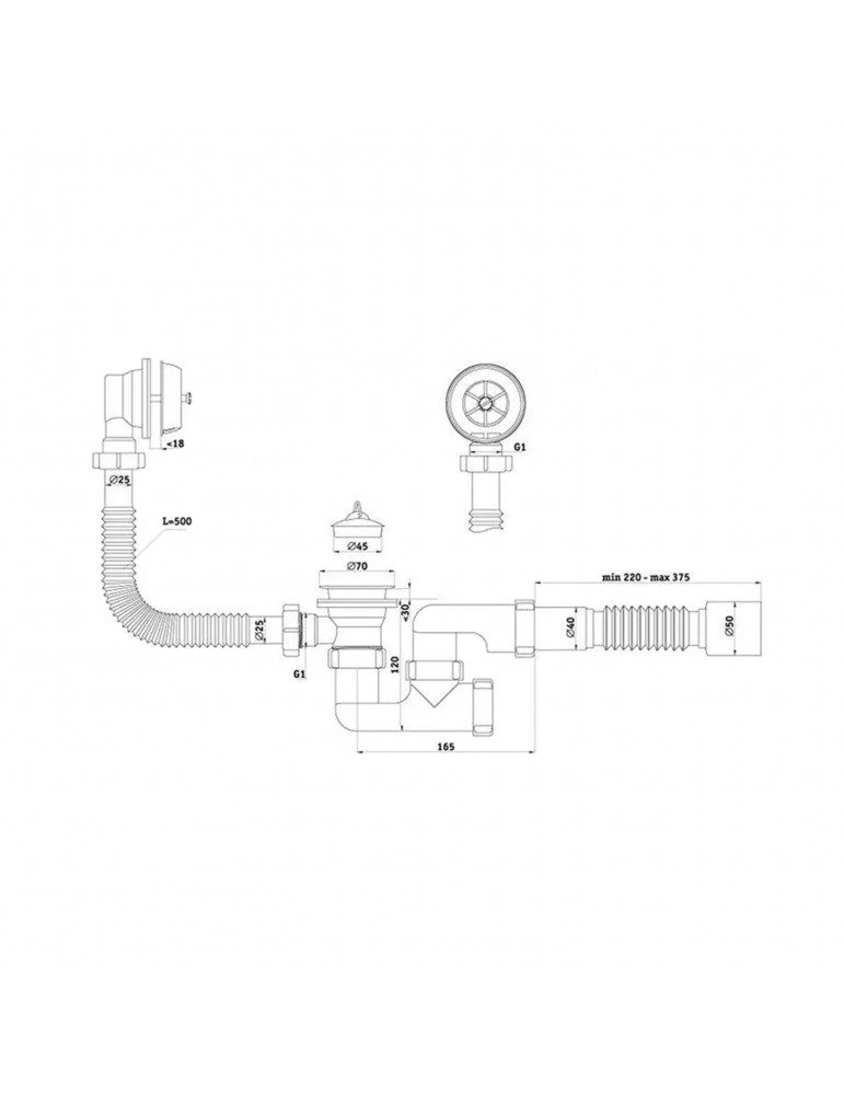 Сифон для ванної ANIplast 1 1/2"х50 мм з ревізією C6255 | купити | SilverGoose.com.ua.com.ua