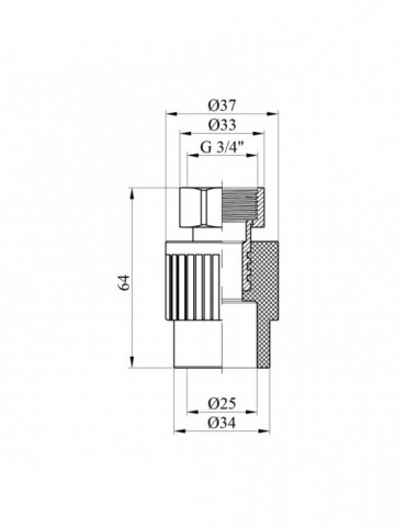 Перехід з накидною гайкою PPR Rozma 25х3/4" | купити | SilverGoose.com.ua.com.ua